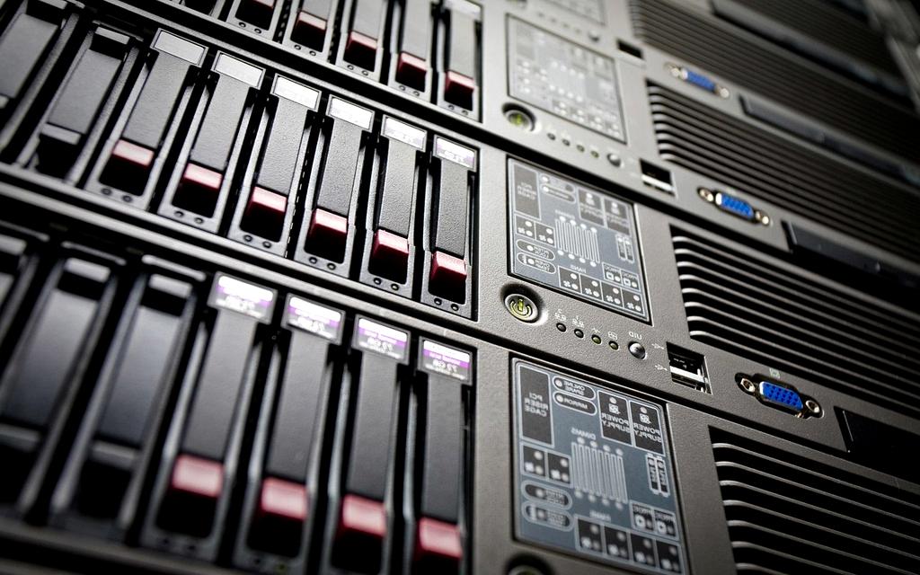 A computer server in a data center